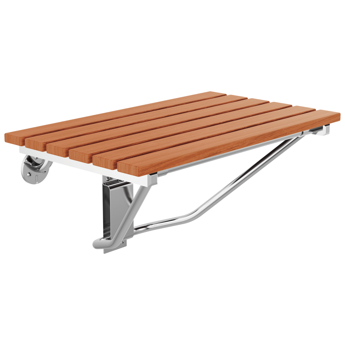 Tilt-Up Wall-Mounted Wood ADA Shower Seat