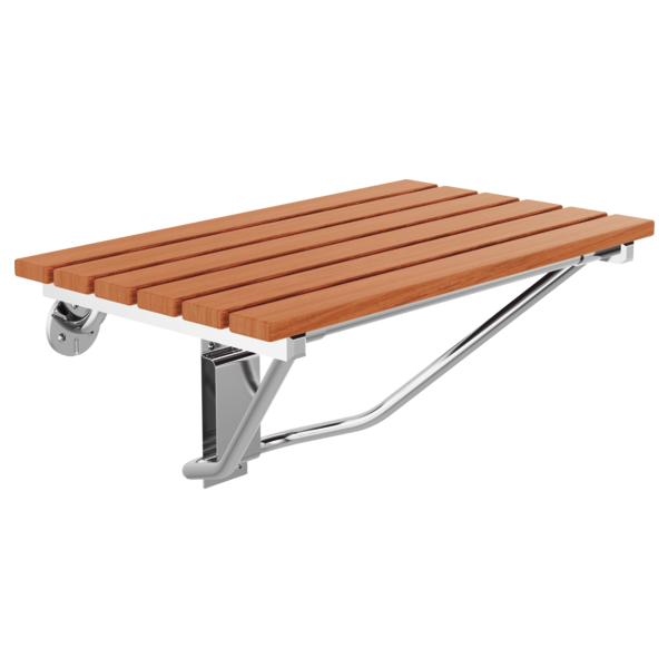 Tilt-Up Wall-Mounted Wood ADA Shower Seat