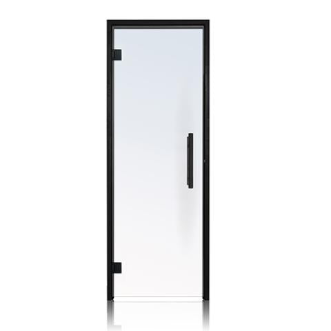 Prehung Clear Glass Sauna Door, Black Alder 24x80