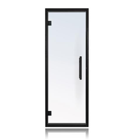 Prehung Clear Glass Sauna Door, Black Alder Frame 24x73
