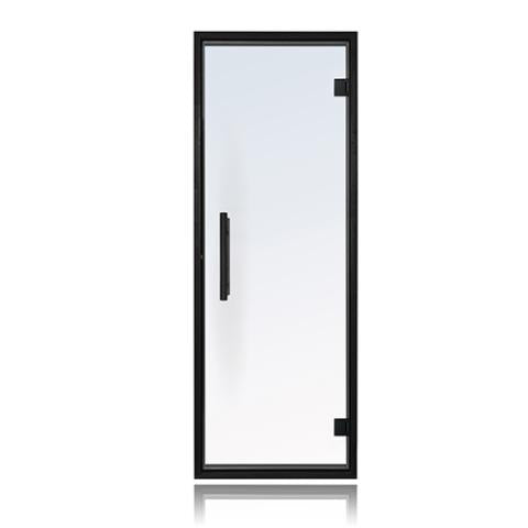 Prehung Clear Glass Sauna Door, Black Alder Frame 24x73