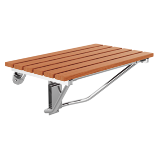 Tilt-Up Wall-Mounted Wood ADA Shower Seat