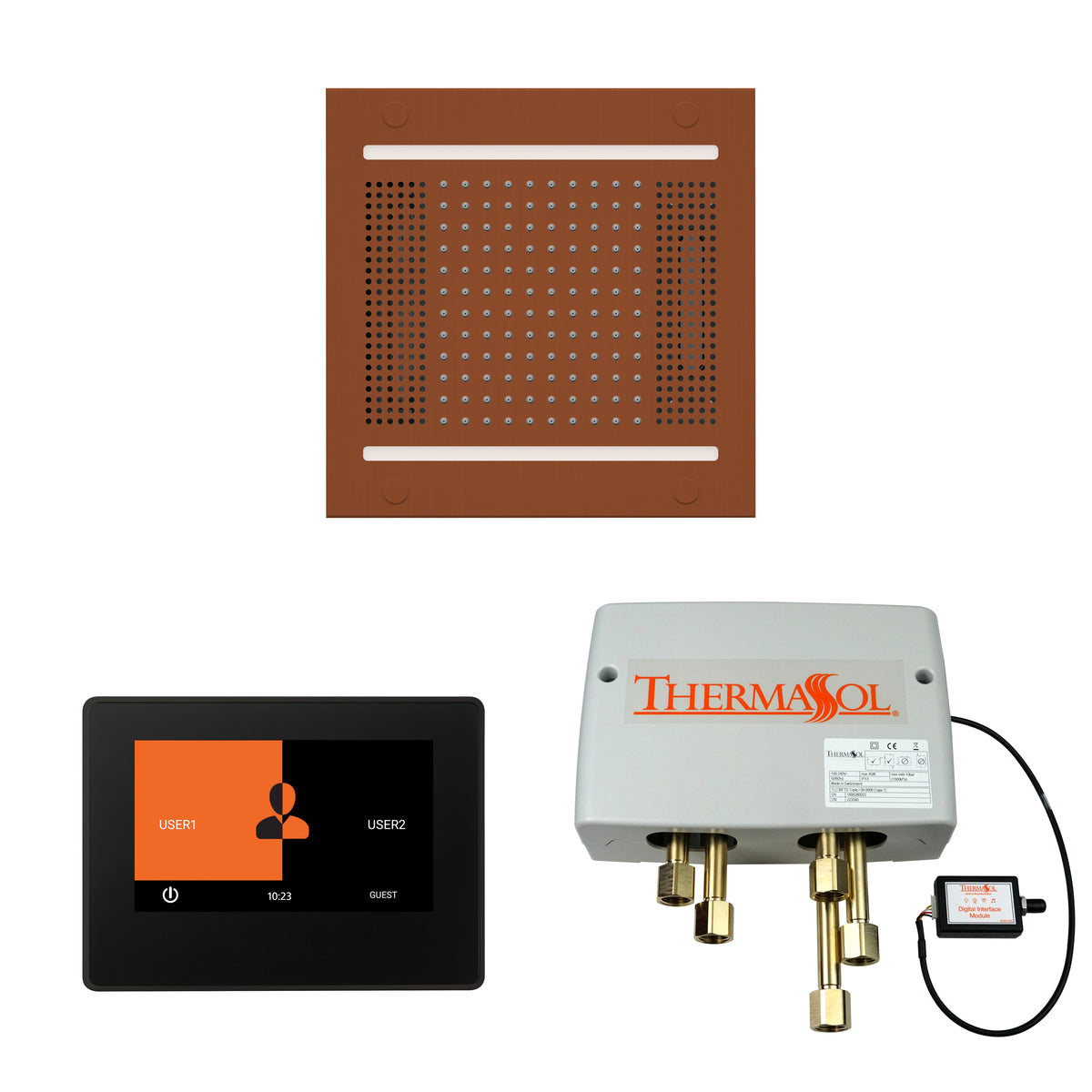 The Wellness Hydrovive14 Shower Package with 7&quot; ThermaTouch Square