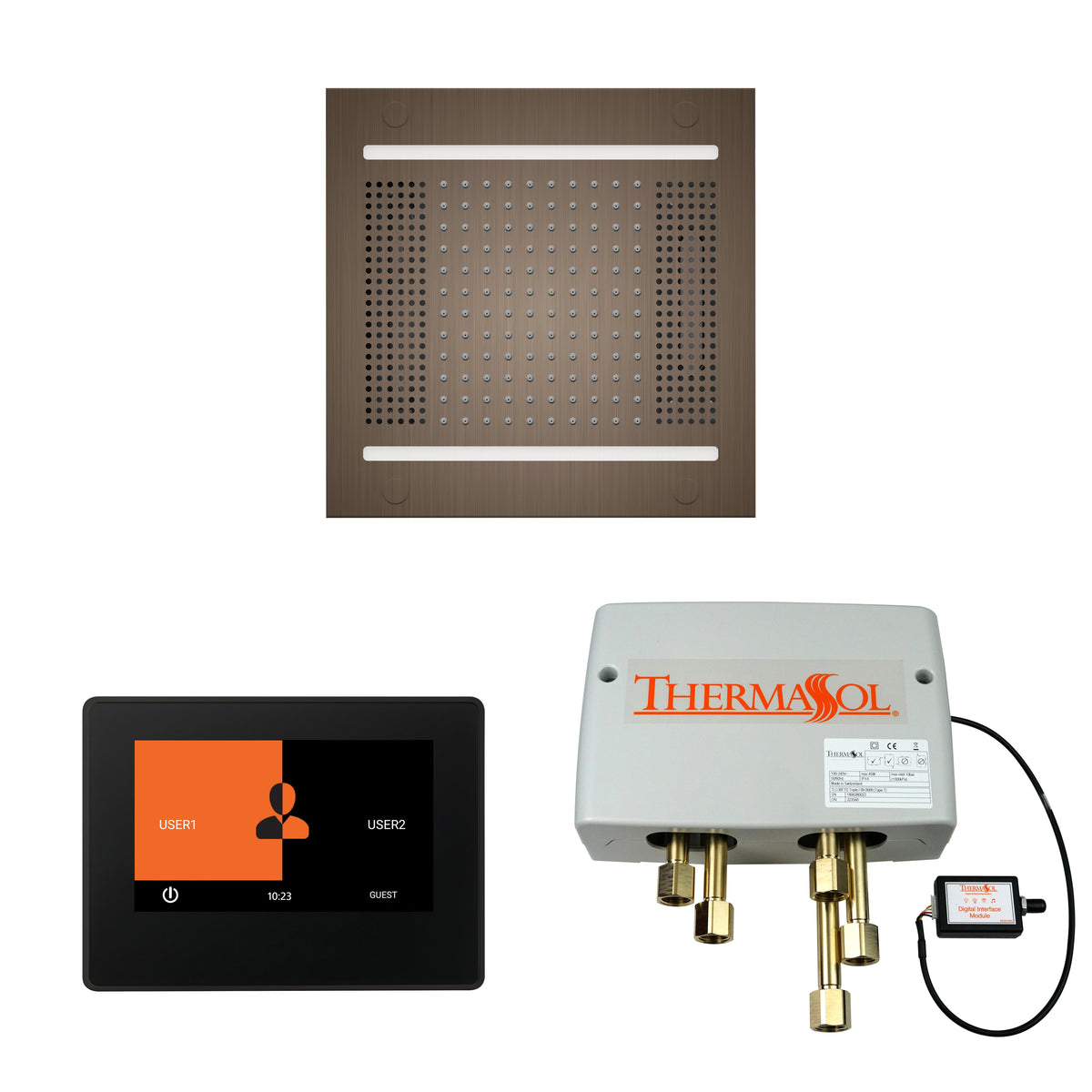 The Wellness Hydrovive14 Shower Package with 7&quot; ThermaTouch Square