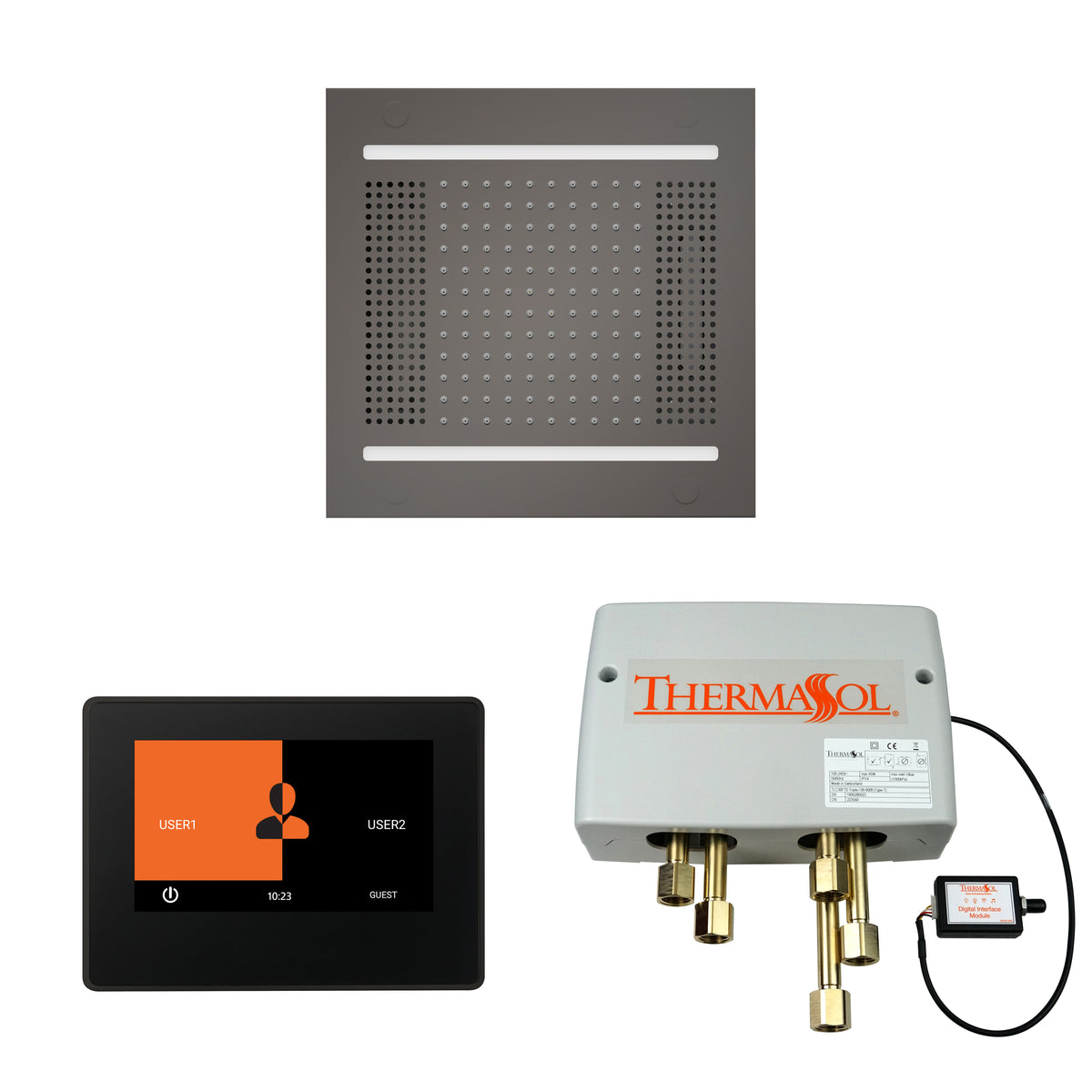 The Wellness Hydrovive14 Shower Package with 7&quot; ThermaTouch Square