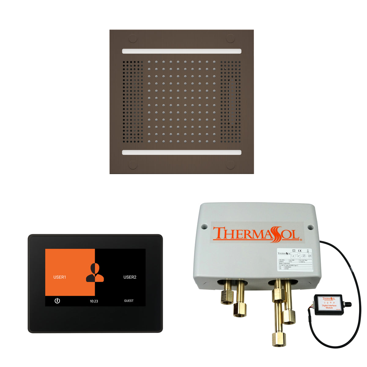 The Wellness Hydrovive14 Shower Package with 7&quot; ThermaTouch Square