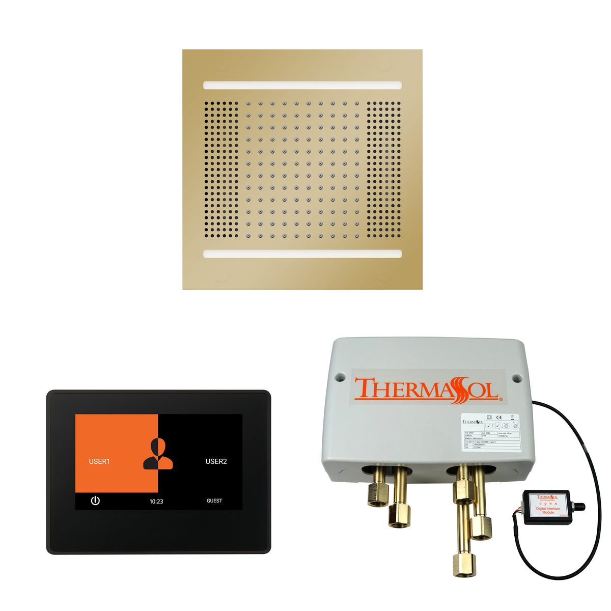 The Wellness Hydrovive14 Shower Package with 7&quot; ThermaTouch Square