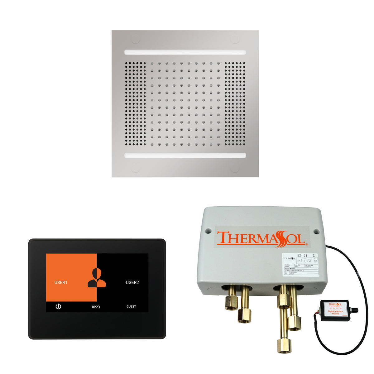 The Wellness Hydrovive14 Shower Package with 7&quot; ThermaTouch Square