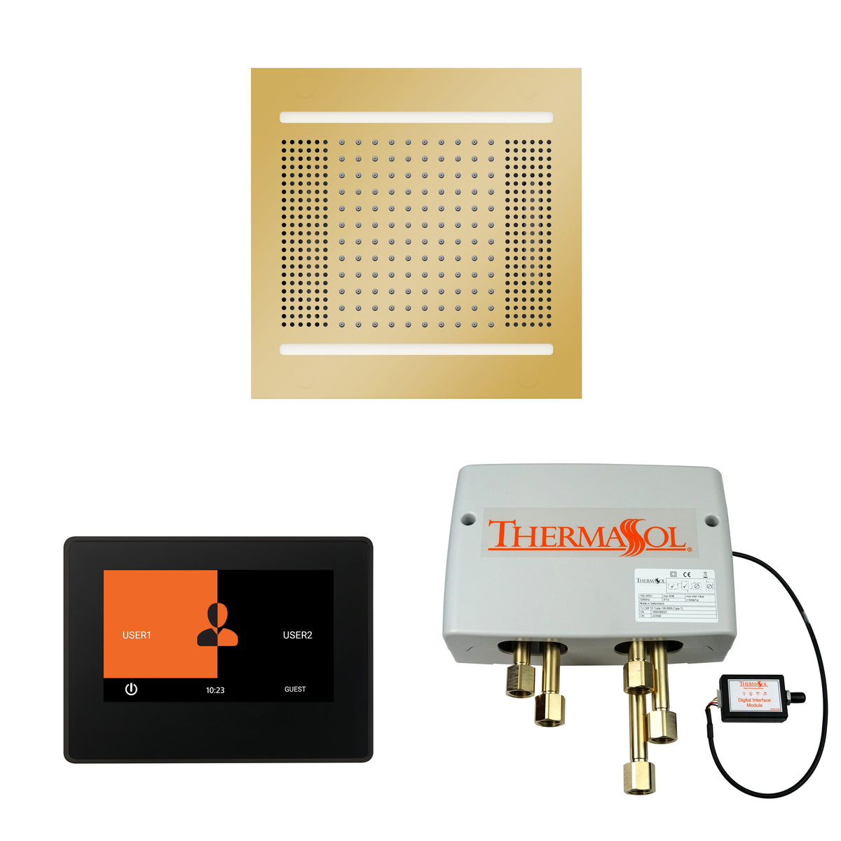The Wellness Hydrovive14 Shower Package with 7&quot; ThermaTouch Square