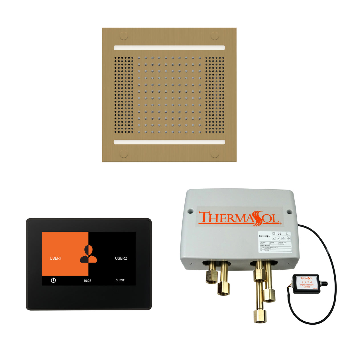 The Wellness Hydrovive14 Shower Package with 7&quot; ThermaTouch Square
