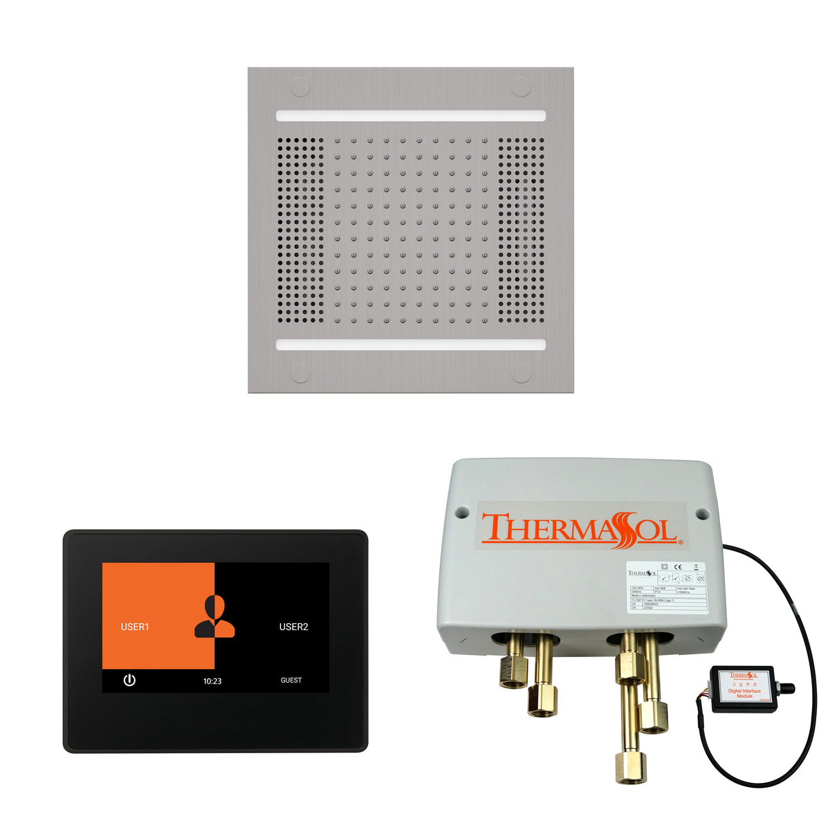 The Wellness Hydrovive14 Shower Package with 7&quot; ThermaTouch Square