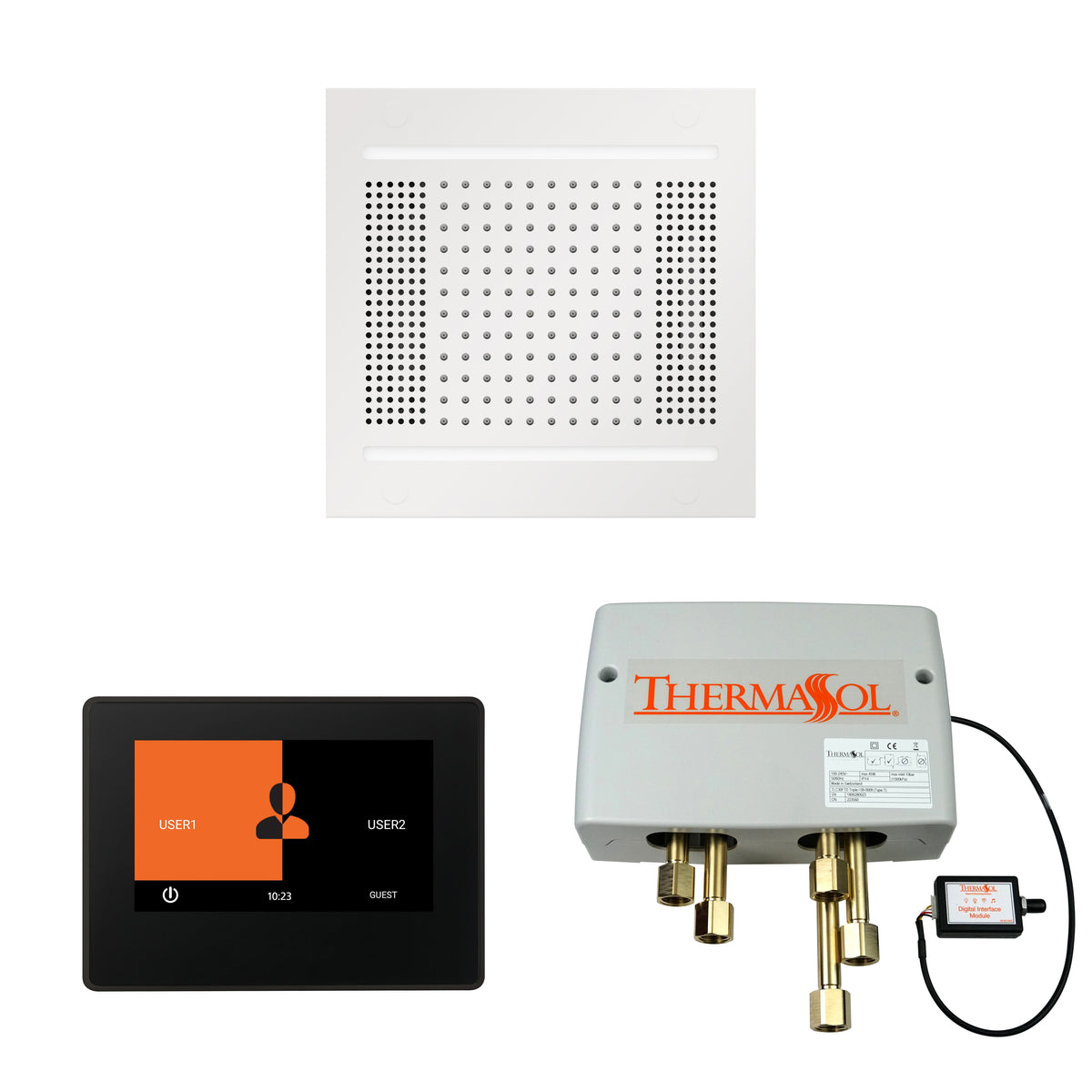 The Wellness Hydrovive14 Shower Package with 7&quot; ThermaTouch Square