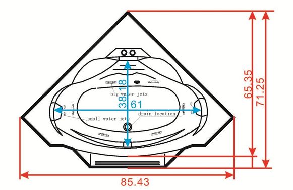 Mesa WS-608P Steam Shower Tub Combo - 63&quot; x 63&quot; x 85&quot; Blue Glass