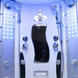 Mesa WS-608P Steam Shower Tub Combo - 63&quot; x 63&quot; x 85&quot; Blue Glass