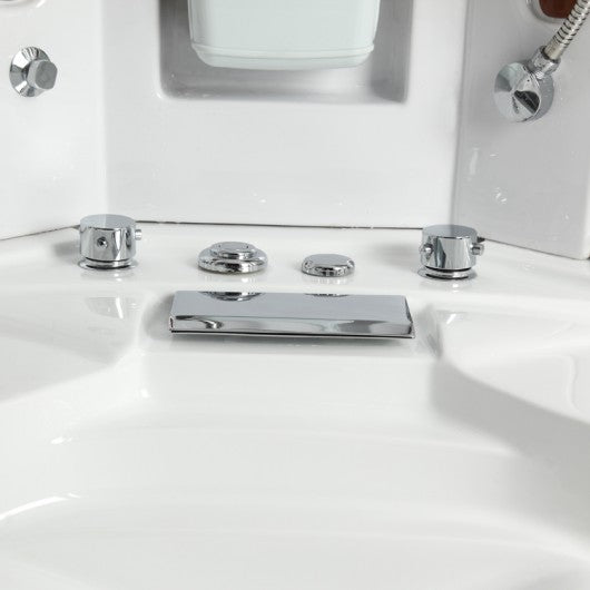 Mesa WS-608P Steam Shower Tub Combo - 63&quot; x 63&quot; x 85&quot; Blue Glass