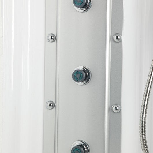Mesa WS-608P Steam Shower Tub Combo - 63&quot; x 63&quot; x 85&quot; Blue Glass